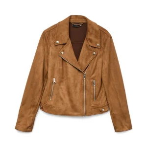 Vmjose Ss24 Short Faux Suede Jacket - Cognac