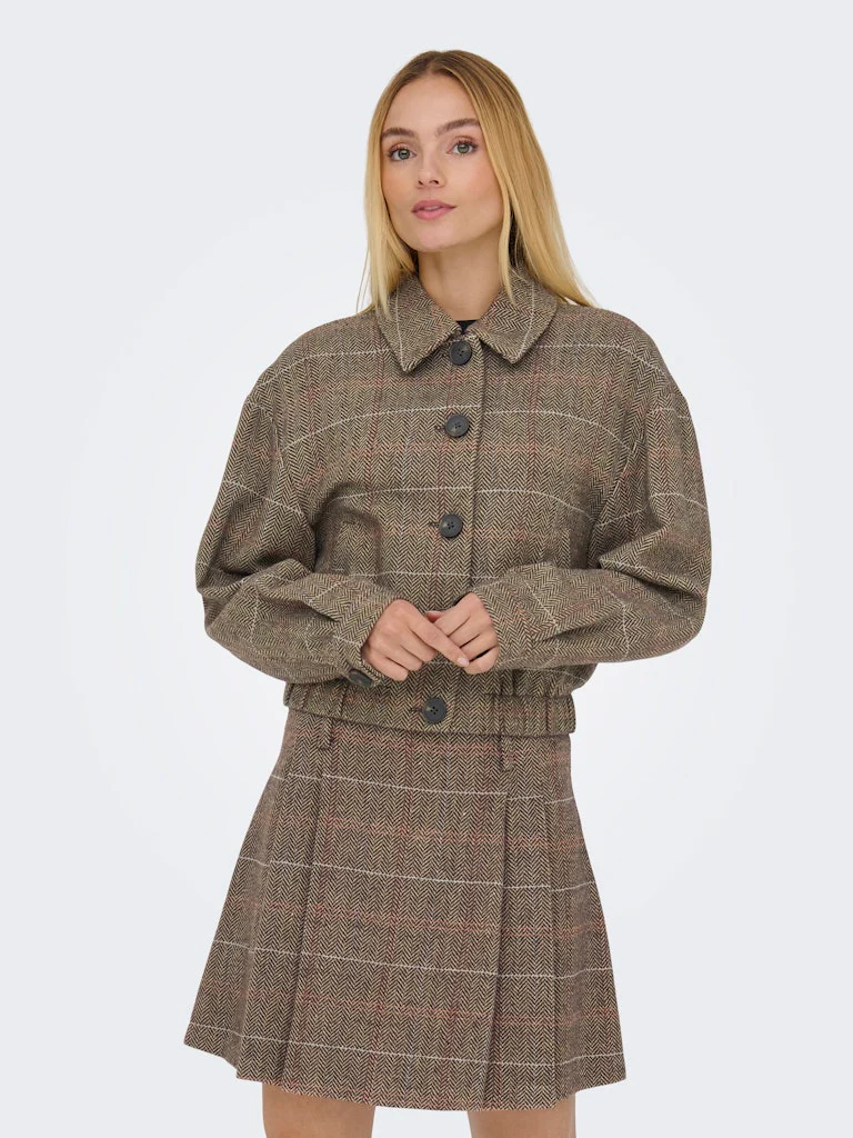 Onlricca Life Check Jacket Otw - Bruin Dessin - Afbeelding 4