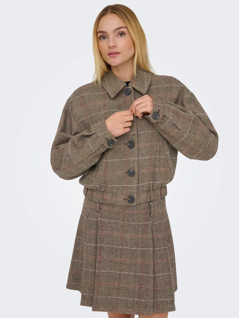 Onlricca Life Check Jacket Otw - Bruin Dessin - Afbeelding 7