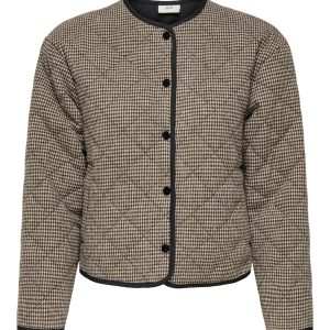 Jdyemery L/s Quilted Shacket Wvn - Bruin Dessin