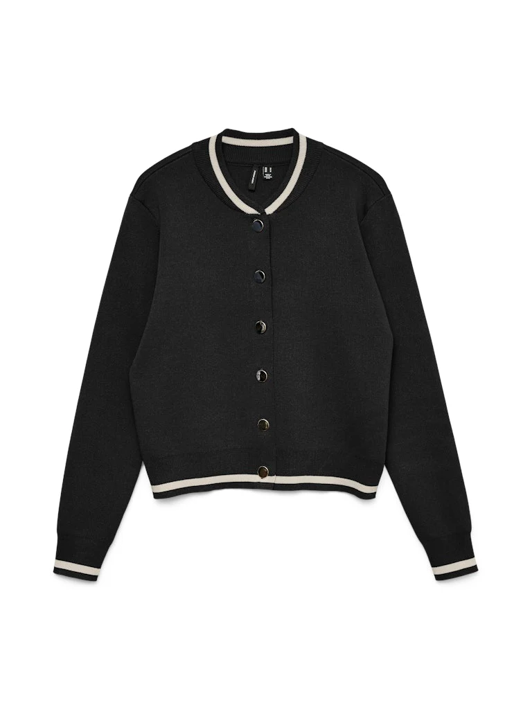 Vmevelijn Ls Bomber Knit Cardigan Exp - Zwart