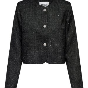 Onlinda Life L/s Seq Boucle Jacket Tlr - Zwart