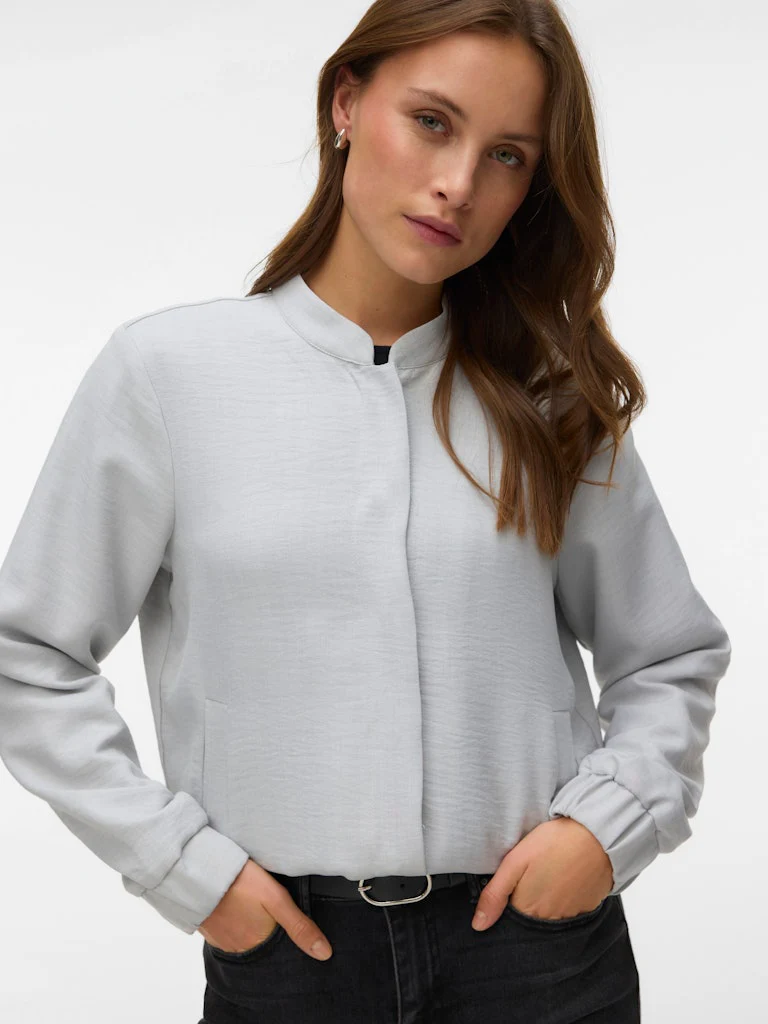 Vmjasmina Ls Bomber Jacket Exp - Lichtgrijs - Afbeelding 4
