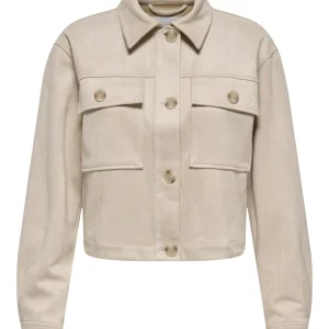 Onlbelicia Life Faux Suede Jacket Cc Otw - Beige