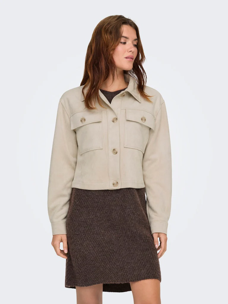 Onlbelicia Life Faux Suede Jacket Cc Otw - Beige - Afbeelding 7