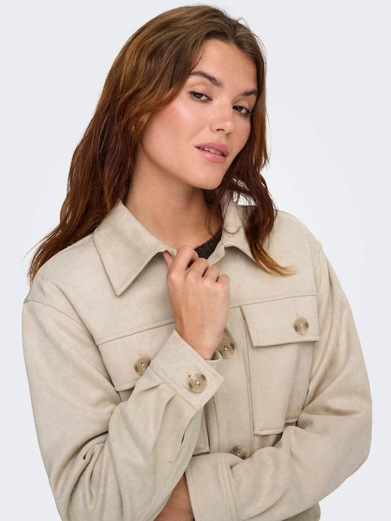 Onlbelicia Life Faux Suede Jacket Cc Otw - Beige - Afbeelding 8