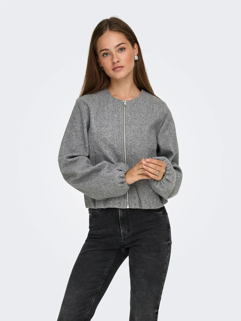 Jdyofir Balloon Short Jacket Otw Yfm - Grijs Melee - Afbeelding 5