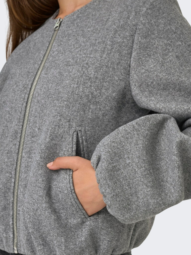 Jdyofir Balloon Short Jacket Otw Yfm - Grijs Melee - Afbeelding 6