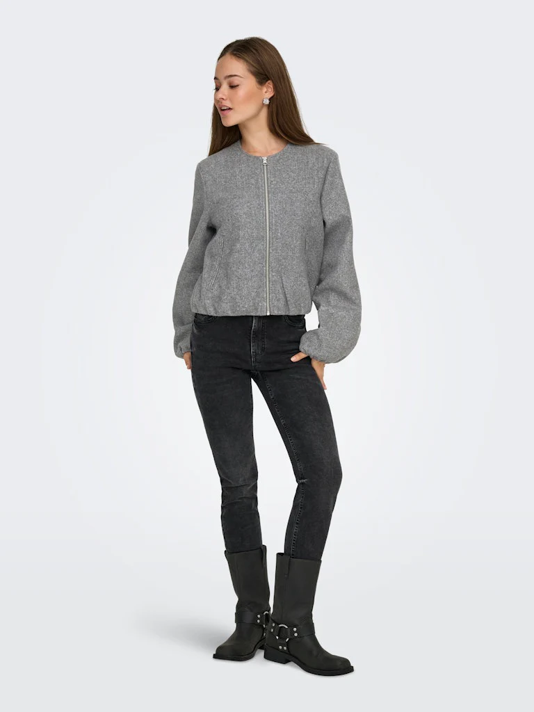 Jdyofir Balloon Short Jacket Otw Yfm - Grijs Melee - Afbeelding 8