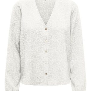 Onlsvenda Fr L/s Button Top Wvn Cs - Wit