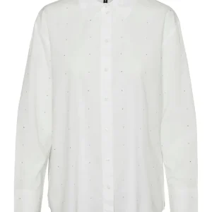 Vmcharlotte Stud Ls Shirt Wvn Ga - Wit