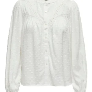 Jdyjade Life L/s Dobby Lace Shirt W - Off-white