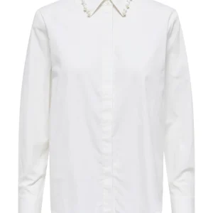 Jdylula L/s Pearl Detail Shirt Wvn - Off-white