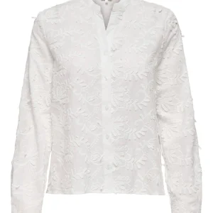 Onlcarmen Fr L/s 3d Emb Shirt Wvn Cs - Off-white