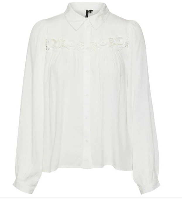 Vmkaren Ls Shirt Wvn Ga - Off-white