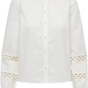 Onltua L/s Detail Shirt Wvn Cs - Off-white