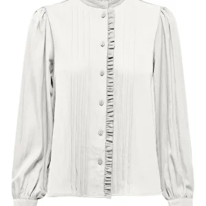 Onlsara Haylee Ls Pleat Shirt Wvn - Off-white