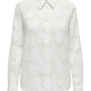 Onlfiona Ls V-neck Button Down Wvn - Off-white