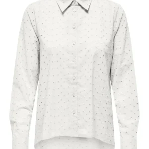 Onlalfie Nice Emb Ls High Low Shirt - Off-white