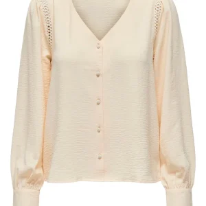 Jdylion Life 3/4 V-neck Shirt Wvn - Ecru