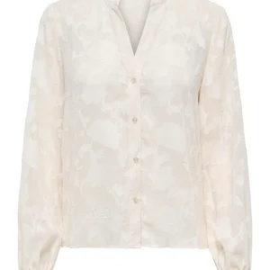 Jdygrace L/s V-neck Shirt Wvn - Ecru