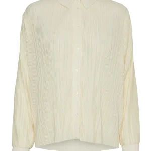 Vmsutton Ls Pleated Shirt - Ecru
