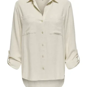 Onlyasmin-siesta Ls Linen Bl Shirt - Zand