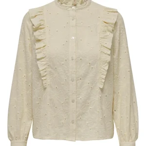 Onlvanessa Ls Emb Shirt Wvn - Beige