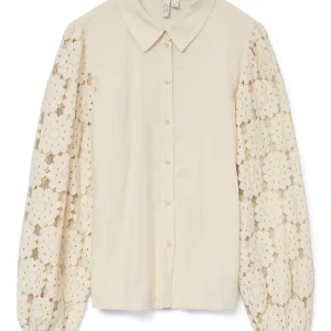 Vmfabena L/s Shirt Wvn Btq Ga - Beige