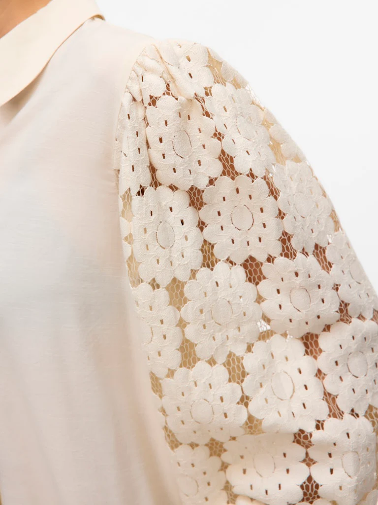 Vmfabena L/s Shirt Wvn Btq Ga - Beige - Afbeelding 6