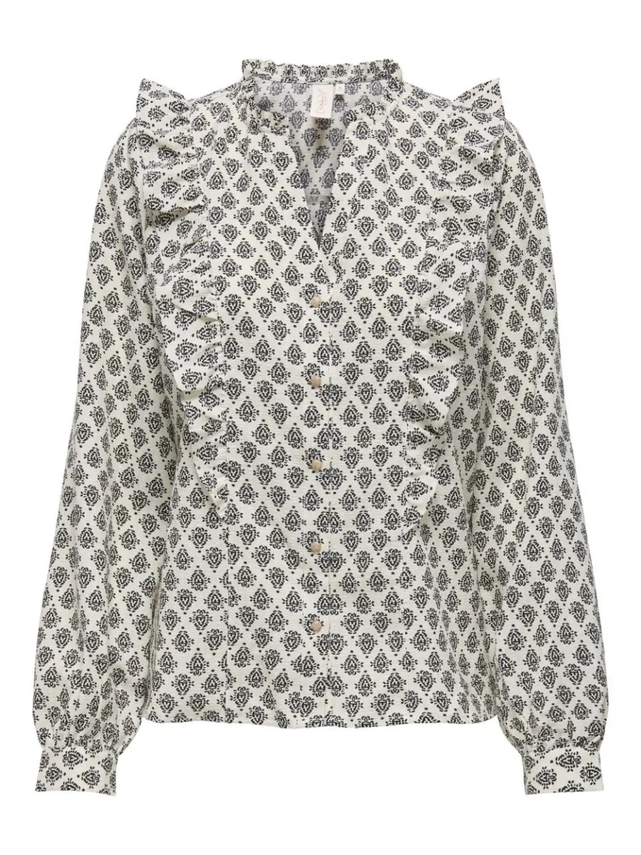 Onllusia Life Ls V-neck Top Wvn Cs - Ecru Dessin - Afbeelding 2