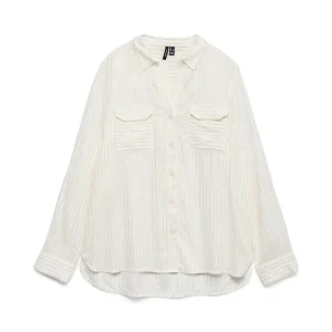 Vmbumpy Ls Glitter Shirt Wvn Ga Noos - Wit Dessin