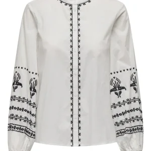 Onlaudra Dicte Contrast Shirt Wvn - Wit Dessin