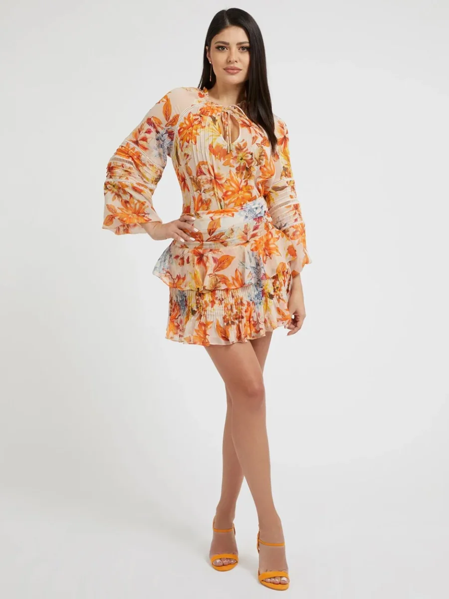 Ls Gilda Trim Top - Oranje Dessin - Afbeelding 3