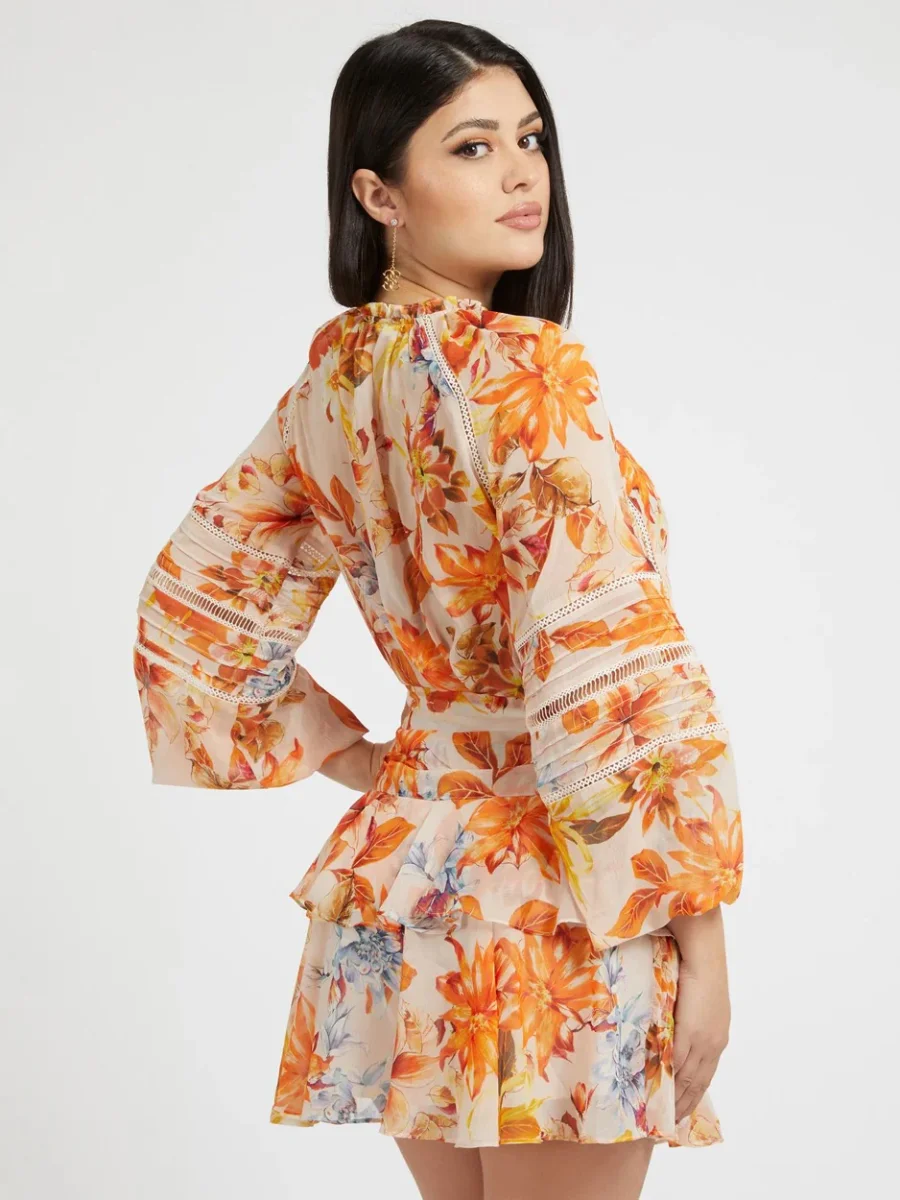 Ls Gilda Trim Top - Oranje Dessin - Afbeelding 4