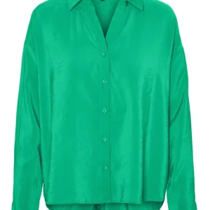 Vmqueeny Ls Oversize Shirt Wvn Ga N - Groen