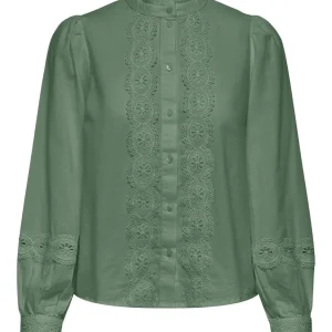 Jdyflo L/s Lace Shirt Wvn - Olijf