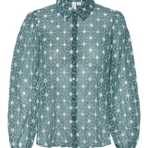 Vmruth L/s Shirt Wvn Btq - Donkergroen