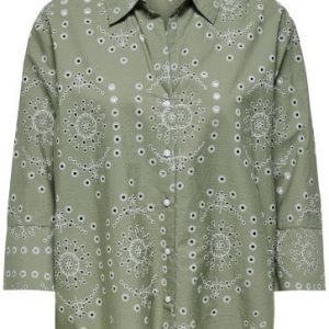 Jdyemma 3/4 Embroidery Shirt Wvn Ex - Groen Dessin