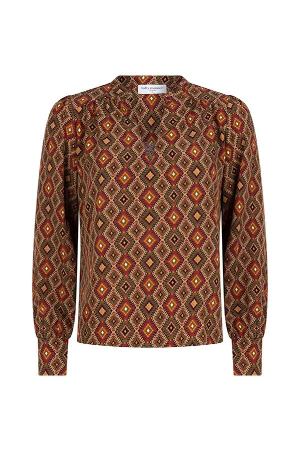 Blouse Violet - Groen Dessin - Afbeelding 2