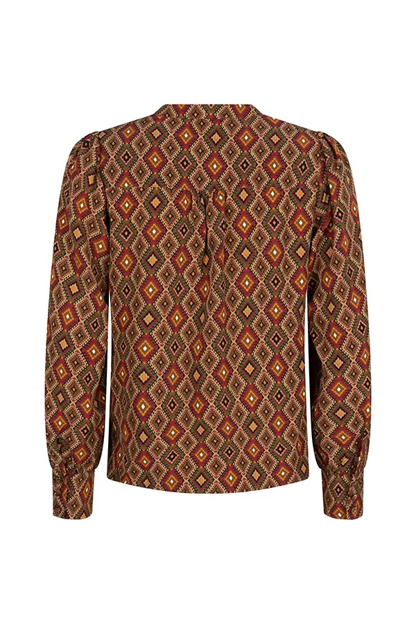 Blouse Violet - Groen Dessin - Afbeelding 3