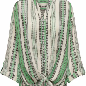 Onllouise Ls Knot Shirt Wvn Cs - Groen Dessin