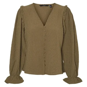 Vmkarin Vera Ls Shirt Wvn - Groen Dessin