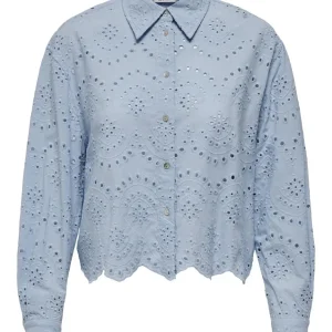 Onlvalais L/s Shirt Wvn Noos - Lichtblauw