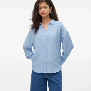 Vmmelaney Queeny Ls Shirt - Lichtblauw