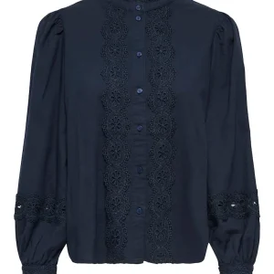 Jdyflo L/s Lace Shirt Wvn - Navy