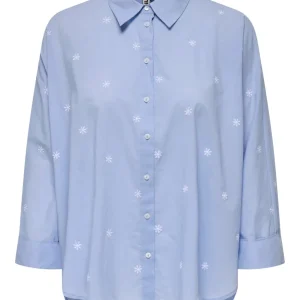Onlnew Lina Grace Ls Emb Shirt Noos - Blauw Dessin