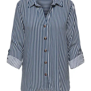 Jdylaurel Life L/s Shirt Wvn Dia - Blauw Dessin