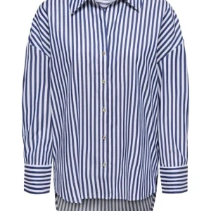 Jdyvesper L/s Lurex Shirt Wvn - Blauw Dessin
