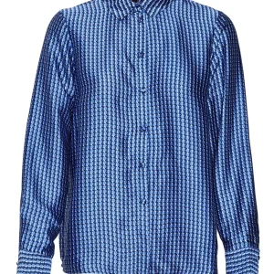 Vmgaya L/s Shirt Wvn Btq - Blauw Dessin